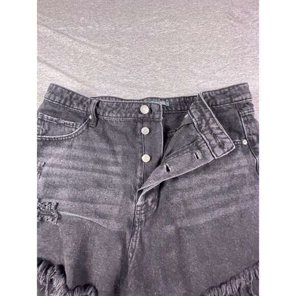 Wild Fable Women's Black Distressed Denim Highest Rise Jean Shorts Size 14 Large - Picture 3 of 7
